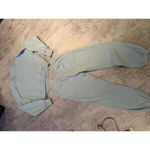 West Side Light Blue Two-Piece Cozy Sweatshirt and Joggers Set sz sm